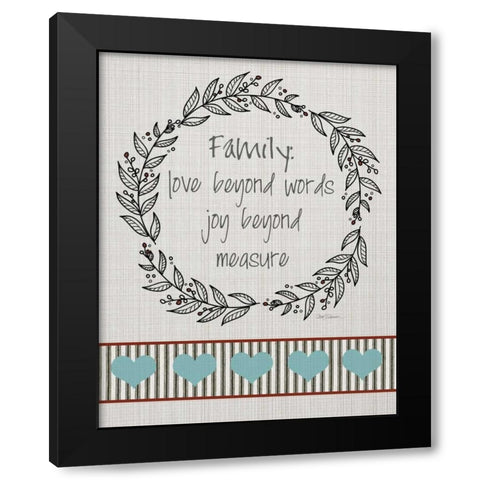 Homespun Family Black Modern Wood Framed Art Print by Robinson, Carol