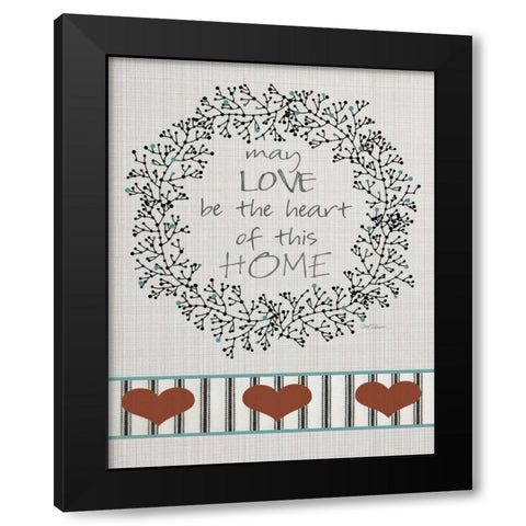 Homespun Love Black Modern Wood Framed Art Print by Robinson, Carol