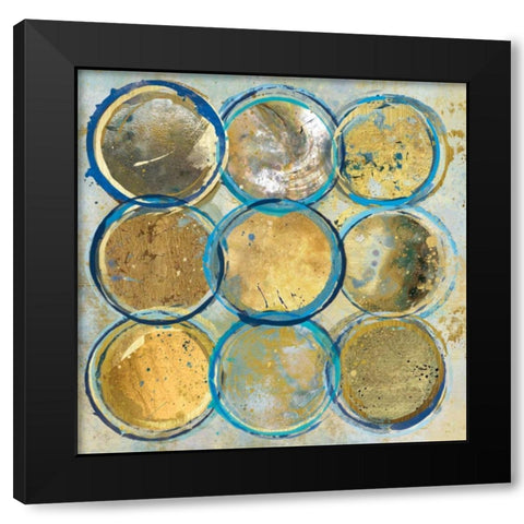 Indigo Gold Black Modern Wood Framed Art Print with Double Matting by Robinson, Carol