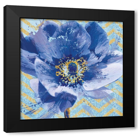 Chevron Power I Black Modern Wood Framed Art Print with Double Matting by Nan