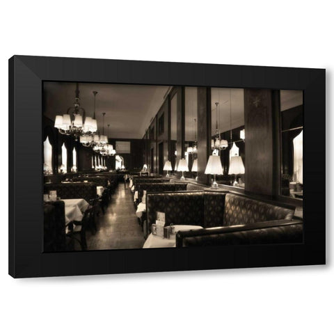 Cafe Vienna Black Modern Wood Framed Art Print with Double Matting by Weisz, Irene