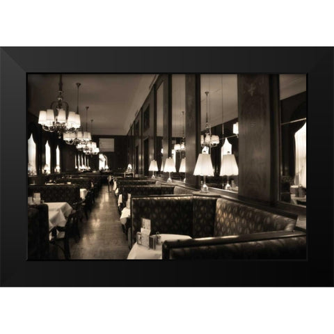 Cafe Vienna Black Modern Wood Framed Art Print by Weisz, Irene