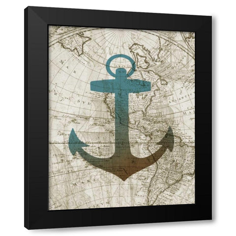Sea Anchor Black Modern Wood Framed Art Print with Double Matting by Knutsen, Conrad