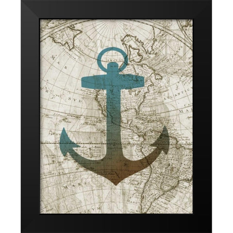 Sea Anchor Black Modern Wood Framed Art Print by Knutsen, Conrad
