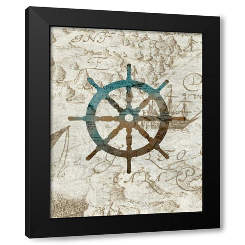 Steering the Sea Black Modern Wood Framed Art Print by Knutsen, Conrad