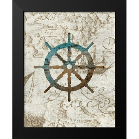 Steering the Sea Black Modern Wood Framed Art Print by Knutsen, Conrad