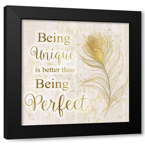 Feather Perfect Black Modern Wood Framed Art Print with Double Matting by Nan