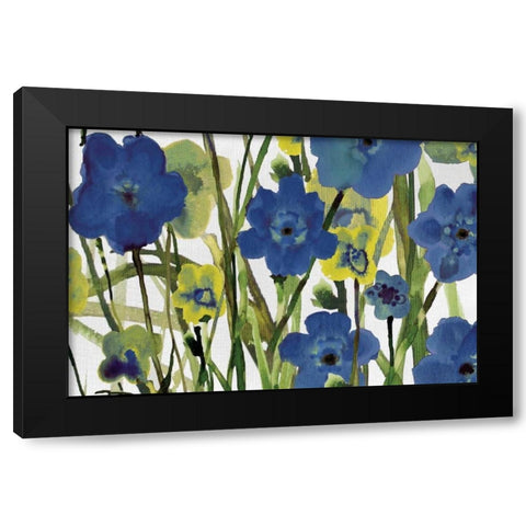 Picking Flowers Black Modern Wood Framed Art Print with Double Matting by Jill, Susan