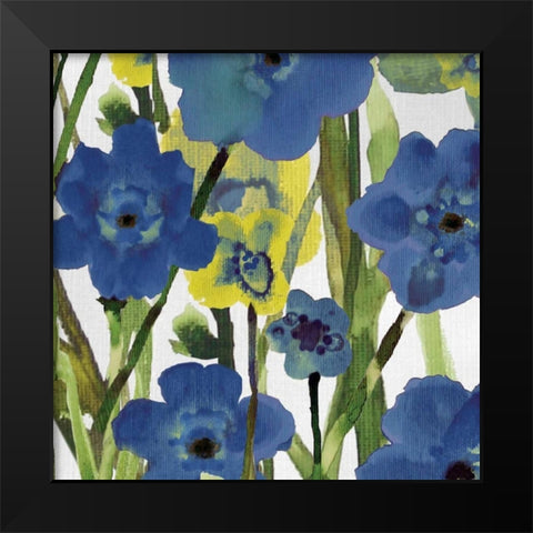 Picking Flowers II Black Modern Wood Framed Art Print by Jill, Susan