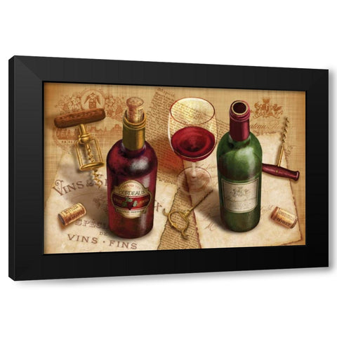 Wine Pairing Black Modern Wood Framed Art Print by Knutsen, Conrad