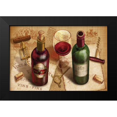 Wine Pairing Black Modern Wood Framed Art Print by Knutsen, Conrad