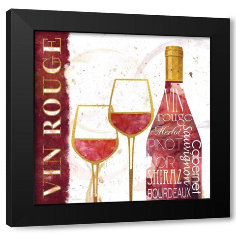 Vin Rouge Black Modern Wood Framed Art Print by Robinson, Carol