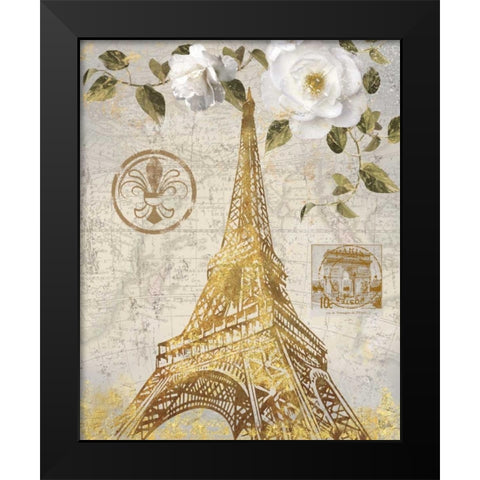 Le Jardin Eiffel Black Modern Wood Framed Art Print by Nan