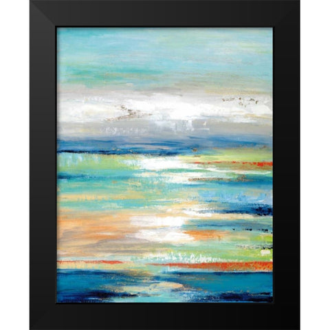 Out To Sea Black Modern Wood Framed Art Print by Tava studios