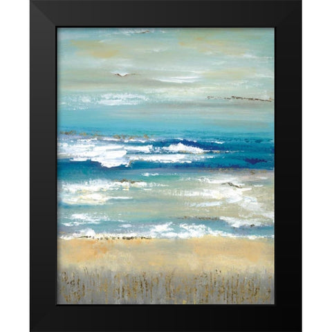 Distant Horizon Black Modern Wood Framed Art Print by Tava studios