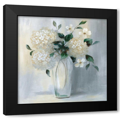 Carolina Springs Bouquet Black Modern Wood Framed Art Print with Double Matting by Nan