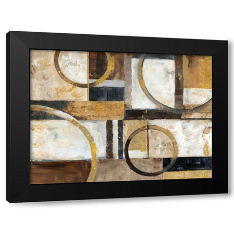 Interplay Black Modern Wood Framed Art Print by Nan