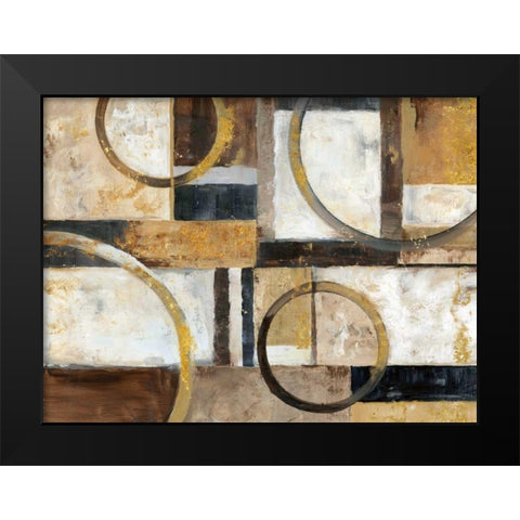 Interplay Black Modern Wood Framed Art Print by Nan