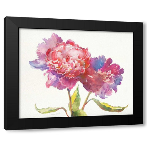 Prize Peonies I Black Modern Wood Framed Art Print with Double Matting by Troise Heidel, Theresa
