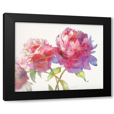 Prize Peonies II Black Modern Wood Framed Art Print by Troise Heidel, Theresa
