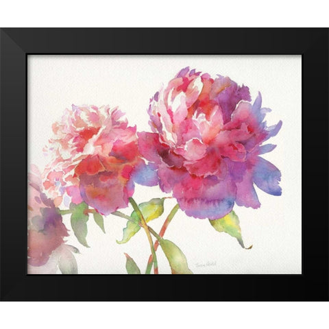 Prize Peonies II Black Modern Wood Framed Art Print by Troise Heidel, Theresa