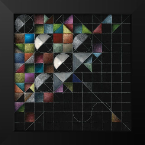 Rainbow Geo I Black Modern Wood Framed Art Print by Berman, Ken