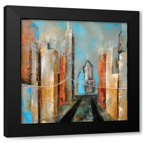 Streetscape I Black Modern Wood Framed Art Print with Double Matting by Berman, Ken