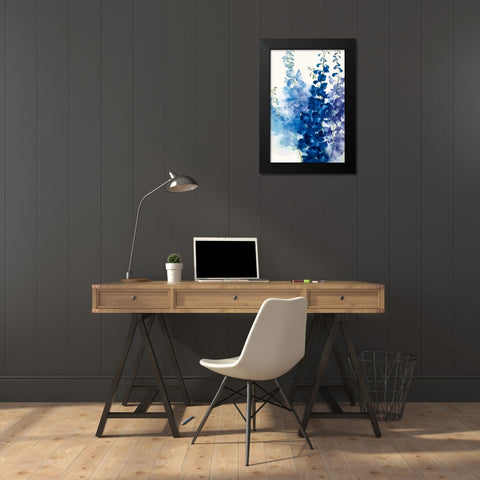 Delphinium II Black Modern Wood Framed Art Print by Daniels, Rogier