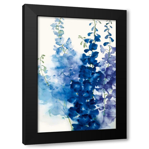 Delphinium II Black Modern Wood Framed Art Print by Daniels, Rogier