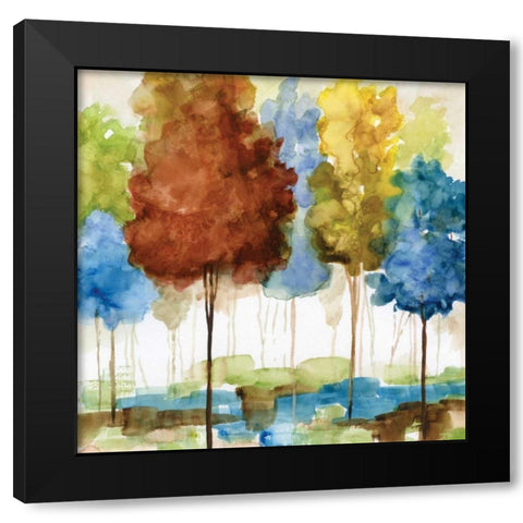 Magical Forest I Black Modern Wood Framed Art Print with Double Matting by Nan