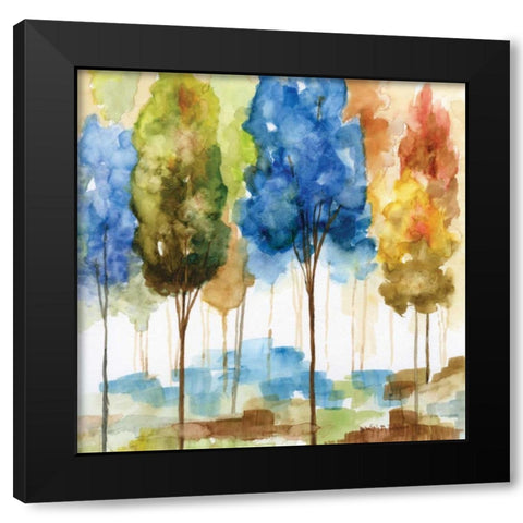 Magical Forest II Black Modern Wood Framed Art Print with Double Matting by Nan