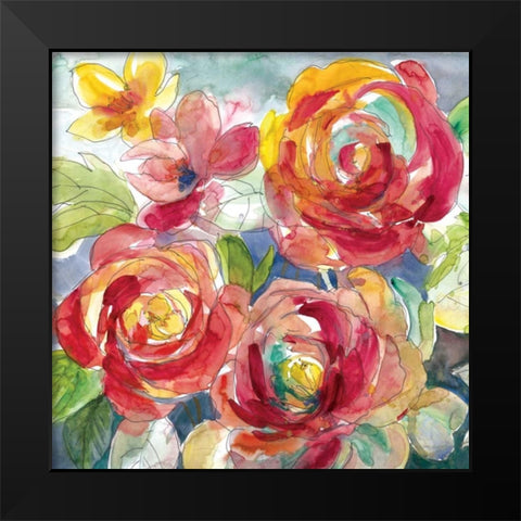 Garden Party I Black Modern Wood Framed Art Print by Robinson, Carol