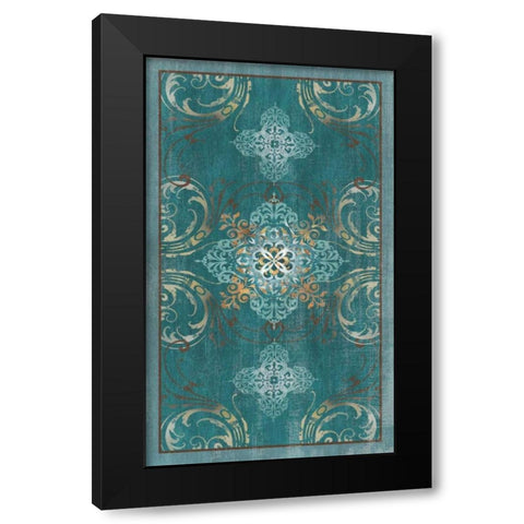 Arabesque Swirl Black Modern Wood Framed Art Print by Knutsen, Conrad