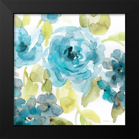 Belles Blue II Black Modern Wood Framed Art Print by Robinson, Carol