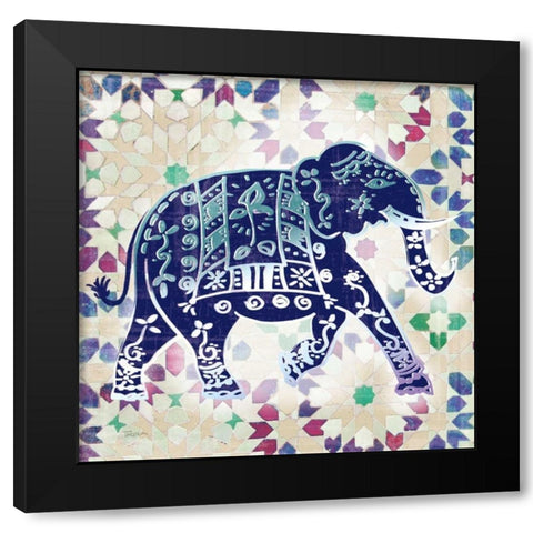 Painted Elephant I Black Modern Wood Framed Art Print with Double Matting by Craven, Katrina
