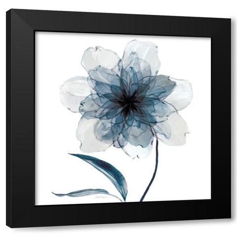 Indigo Bloom II Black Modern Wood Framed Art Print with Double Matting by Robinson, Carol
