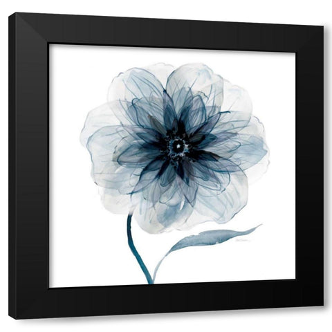 Indigo Bloom III Black Modern Wood Framed Art Print by Robinson, Carol