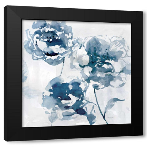 Indigo Garden I Black Modern Wood Framed Art Print with Double Matting by Robinson, Carol