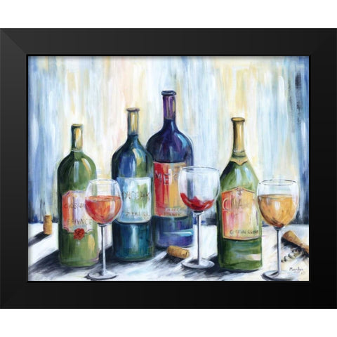 Dinner Party I Black Modern Wood Framed Art Print by Dunlap, Marilyn