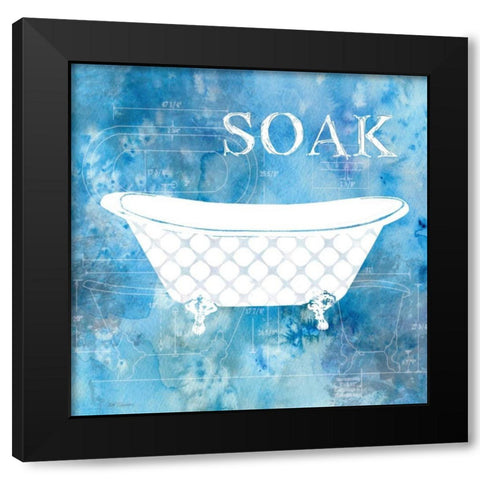 Bath Plans I Black Modern Wood Framed Art Print by Robinson, Carol