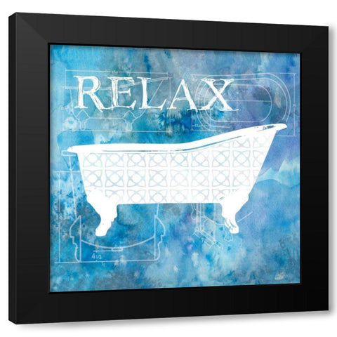Bath Plans III Black Modern Wood Framed Art Print with Double Matting by Robinson, Carol