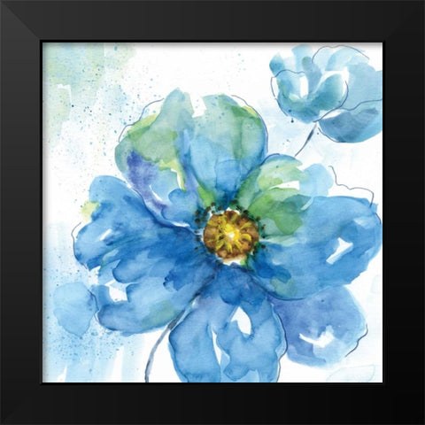 Rendered In Blue II Black Modern Wood Framed Art Print by Nan