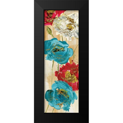 Poppy Spirit II Black Modern Wood Framed Art Print by Craven, Katrina