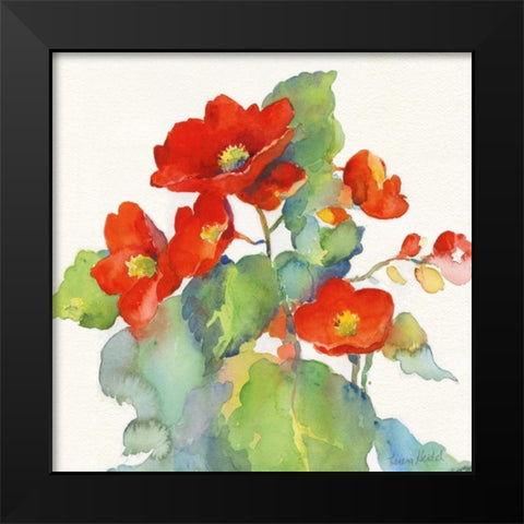 Begonia II Black Modern Wood Framed Art Print by Troise Heidel, Theresa