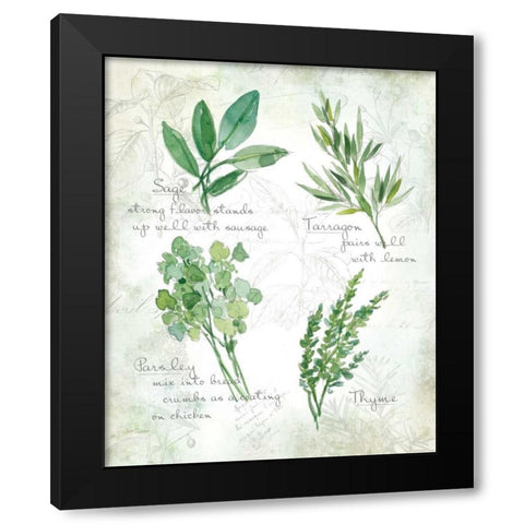 Fresh Herbs II Black Modern Wood Framed Art Print by Robinson, Carol
