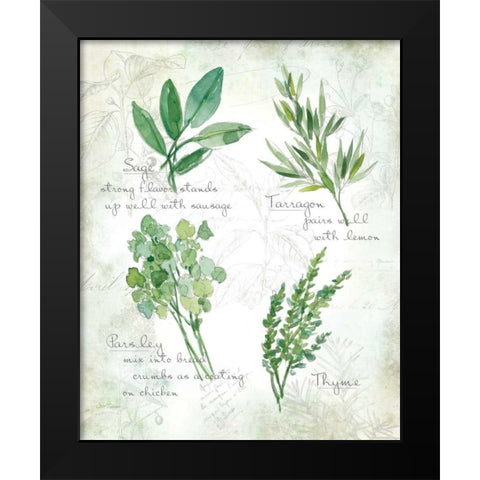 Fresh Herbs II Black Modern Wood Framed Art Print by Robinson, Carol