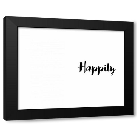 Happily Ever Black Modern Wood Framed Art Print with Double Matting by CAD Designs