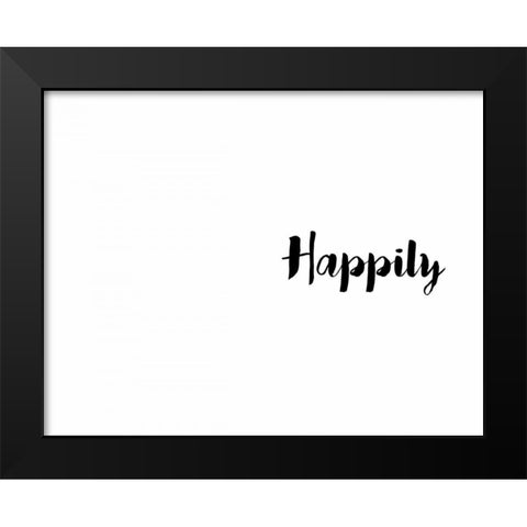 Happily Ever Black Modern Wood Framed Art Print by CAD Designs