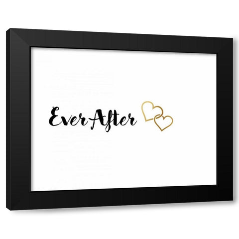Happily Ever Black Modern Wood Framed Art Print with Double Matting by CAD Designs