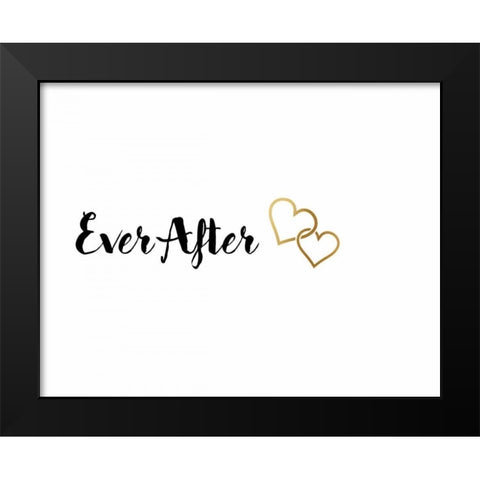 Happily Ever Black Modern Wood Framed Art Print by CAD Designs